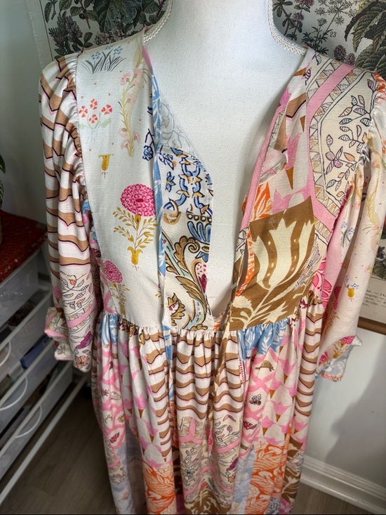 Bohemian Patchwork Maxi Dress Medium - Picture 2 of 6